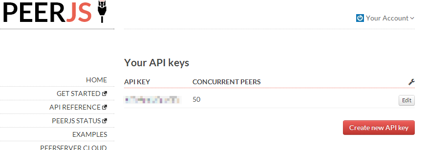 Connecting to peerjs API